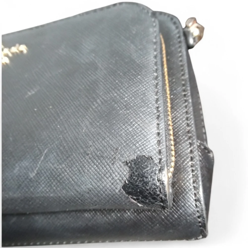 Kate Spade Staci Dual Zip Around Black Crossbody Saffiano Leather Shoulder Bag